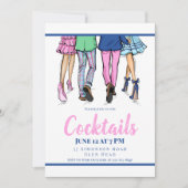 Cocktailparty mode voor koppels Preppy Kaart (Voorkant)