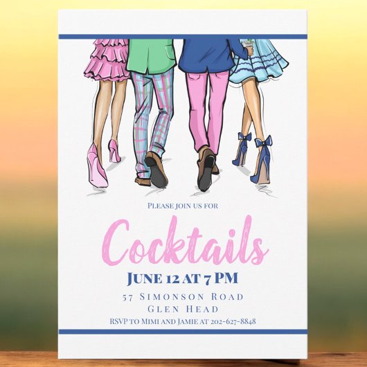 Cocktailparty mode voor koppels Preppy Kaart