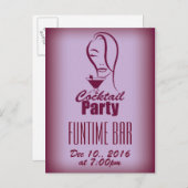 Cocktailparty ontwerp uitnodiging briefkaart (Voorkant / Achterkant)