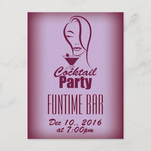Cocktailparty ontwerp uitnodiging briefkaart (Voorkant)