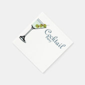 Cocktailparty servet met Martini glas (Hoek)