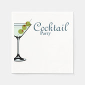 Cocktailparty servet met martiniglas (Voorkant)