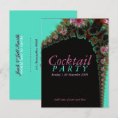 Cocktailparty uitnodiging template briefkaart (Voorkant / Achterkant)