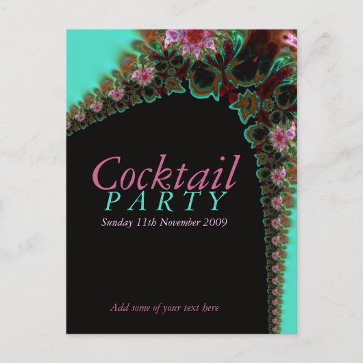 Cocktailparty uitnodiging template briefkaart (Voorkant)