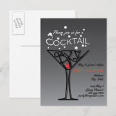 Cocktailparty uitnodigingsontwerp uitnodiging briefkaart (Voorkant / Achterkant)