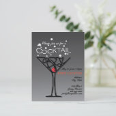 Cocktailparty uitnodigingsontwerp uitnodiging briefkaart (Staand voorkant)