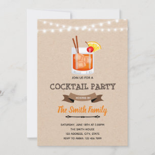 Cocktailparty verjaardagsuitnodiging kaart