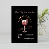 Cocktailparty voor Valentijnsdag voor alleenstaand Folie Uitnodiging (Staand Voorkant)