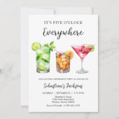 Cocktailpensioen Afscheidsfeest Uitnodiging (Voorkant)