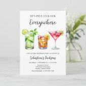 Cocktailpensioen Afscheidsfeest Uitnodiging (Staand voorkant)