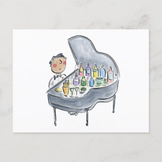 cocktailpianiste briefkaart