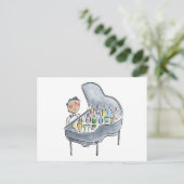cocktailpianiste briefkaart (Staand voorkant)