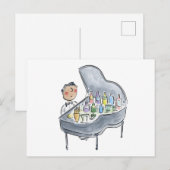 cocktailpianiste briefkaart (Voorkant / Achterkant)