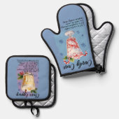 Cocktailrecepten, keukengeschenk eierpunch ovenwant & pannenlap set (Voorkant / Achterkant)