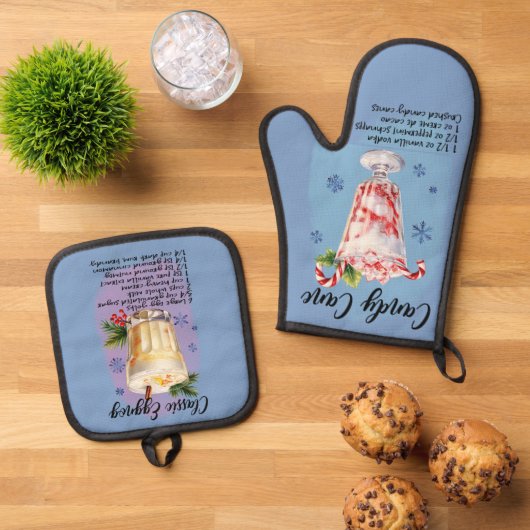 Cocktailrecepten, keukengeschenk eierpunch ovenwant & pannenlap set (Top down)