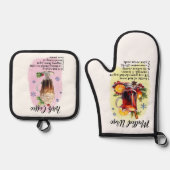 Cocktailrecepten, keukengeschenk Ierse koffie Ovenwant & Pannenlap Set (Voorkant)