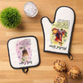 Cocktailrecepten, keukengeschenk Ierse koffie Ovenwant & Pannenlap Set (Top down)