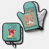 Cocktailrecepten, keukengeschenk Sangria Ovenwant & Pannenlap Set (Voorkant / Achterkant)