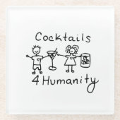 Cocktails4Humanitaire Onderzetter Glazen Onderzetter (Voorkant)