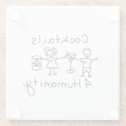 Cocktails4Humanitaire Onderzetter Glazen Onderzetter (Achterkant)