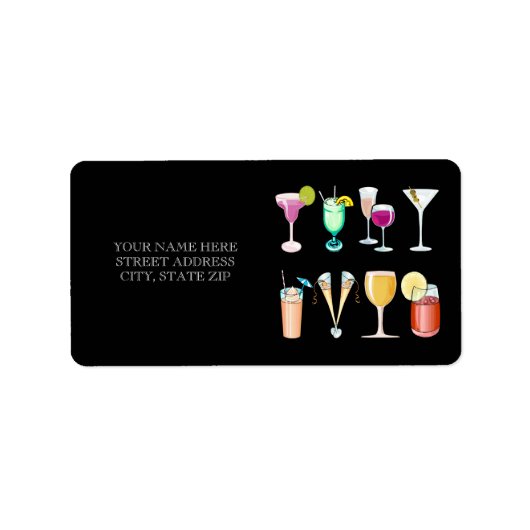 Cocktails Adres Mailing Labels (Voorkant)