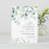 Cocktails and Dinner Party Eucalyptus Botanical Kaart (Staand voorkant)