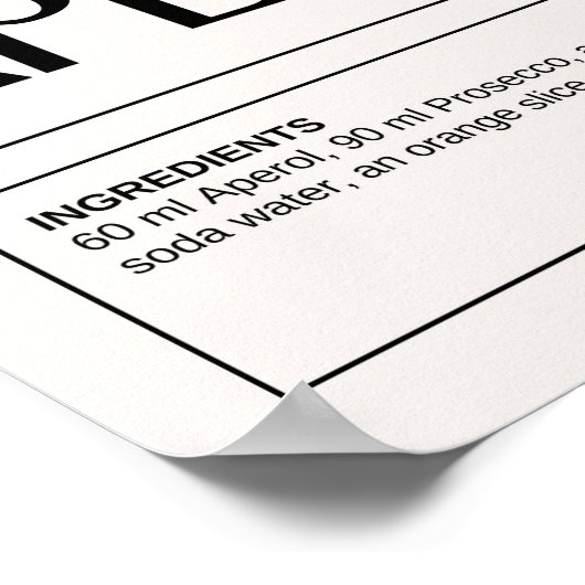  cocktails: Aperol Spritz Poster (Hoek)