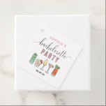 Cocktails Bachelorette Party Favor Tag Bedankjes Labels<br><div class="desc">Deze mooie bachelorette-voordeeltag is perfect voor je bachelorette! Geweldig om te gebruiken als dank je of gunstlabels! Bekijk het hele  Cocktails collectie voor meer overeenkomende objecten!</div>