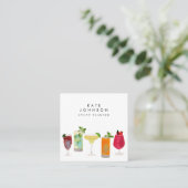 Cocktails Bartender Event Planner QR-code Vierkante Visitekaartje (Staand voorkant)