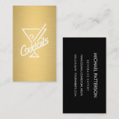 Cocktails / Bartender (Goud Metallic) Visitekaartje (Voorkant / Achterkant)