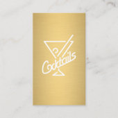 Cocktails / Bartender (Goud Metallic) Visitekaartje (Voorkant)