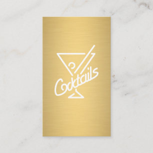 Cocktails / Bartender (Goud Metallic) Visitekaartje