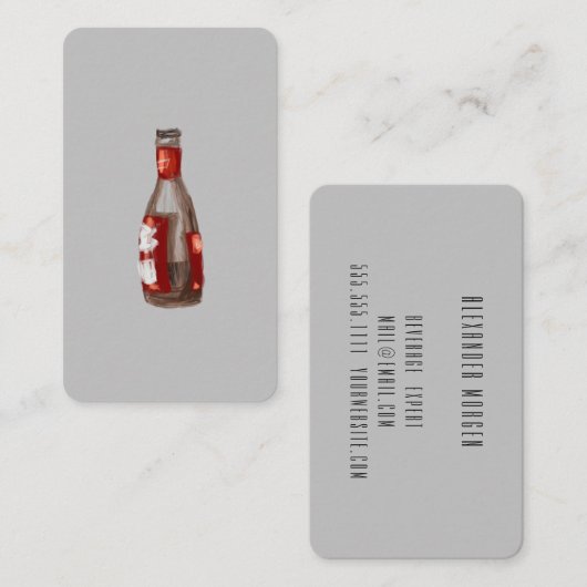 Cocktails / Bartender / Watercolor Bier Visitekaartje (Voorkant / Achterkant)