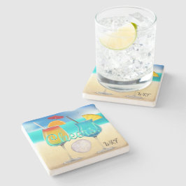 Cocktails Beach Monogram Onderzetter