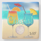 Cocktails Beach Monogram Onderzetter (Voorkant)