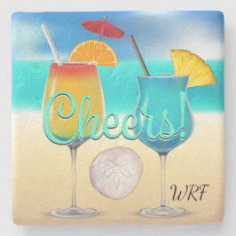 Cocktails Beach Monogram Onderzetter