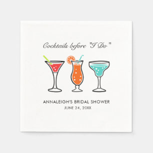 Cocktails Before I Do Bruiloftsfeest Papier Servet