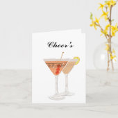 Cocktails bewerkbaar  kaart (Gele Bloem)