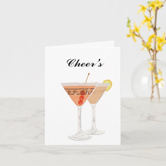 Cocktails bewerkbaar  kaart (Gele Bloem)