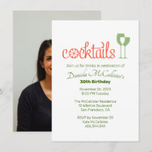 Cocktails Birthday Party Invitation