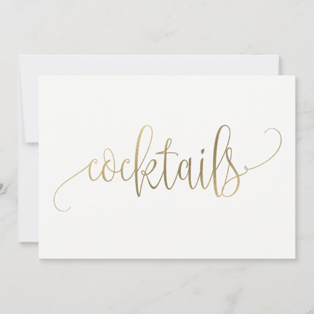 Cocktails Bord - Mooie Calligrafie (Voorkant)