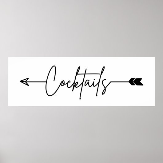 Cocktails bord richting Huwelijksbord Poster (Voorkant)
