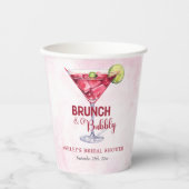 Cocktails Brunch & Bubbely Bruidsfeest  Papieren Bekers (Voorkant)