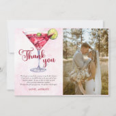 Cocktails Brunch & Bubbly Bruidsfeest Foto Bedankkaart (Voorkant)