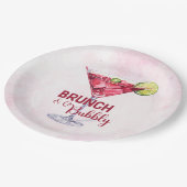 Cocktails Brunch & Bubbly Bruidsfeest  Papieren Bordje (Gekanteld)