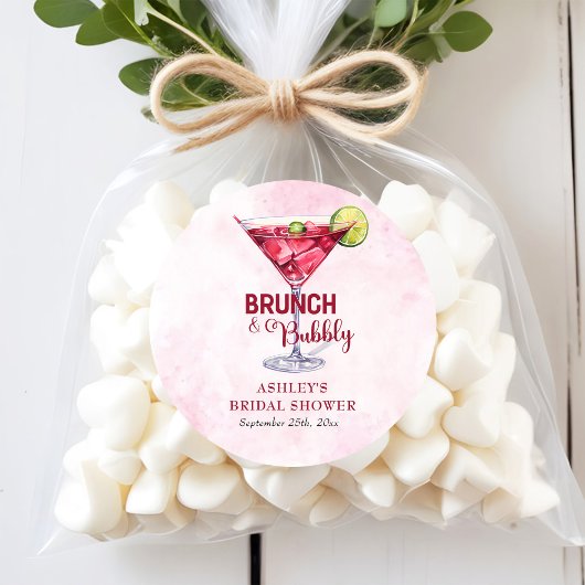 Cocktails Brunch & Bubbly Bruidsfeest  Ronde Sticker