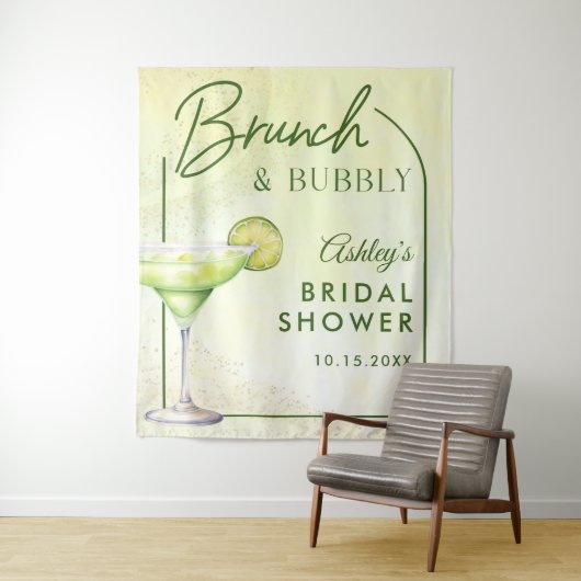 Cocktails Brunch & Bubbly Bruidsfeest Wandkleed (In situ)