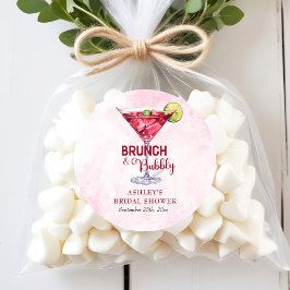 Cocktails Brunch & Bubbly Bruidsfeestje  Ronde Sticker