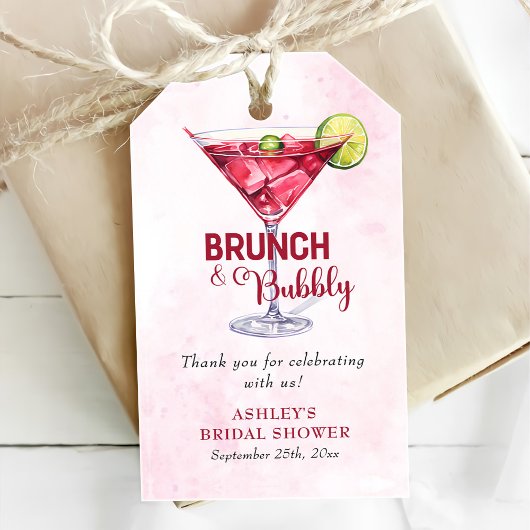 Cocktails Brunch & Bubbly Bruiloft Feestje Cadeaulabel