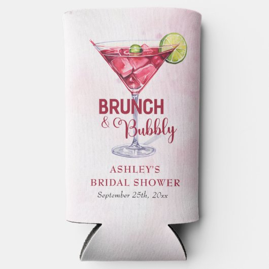 Cocktails Brunch & Bubbly Bruiloft Feestje Seltzer Blikjeskoeler (Voorkant)